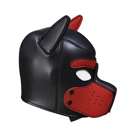 Reasoncool Cosplay Rollenspiel Hund Vollkopfmaske Gepolsterte Weich Rubber Hündchen Spiel Maske Sexy Spielzeuge Rot