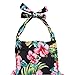 One Piece Redbub Floral Ruffles Rompers Bathing Suits Dress with Headband (Small,Black)