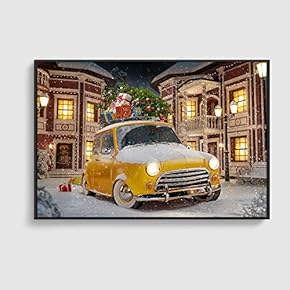 Framed Canvas Home Artwork Decoration Merry Christmas Canvas Wall Art for Living Room, Bedroom - 16x24 inches