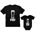 Tstars Pint & Half Pint Funny Father and Son Matching Shirts Gifts for Dads Fathers Day Dad Shirt and Baby Bodysuit
