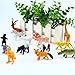 Aneco 82 Pieces Animals Figures Mini Jungle Animals Toys Set Realistic Looking Animals with Fence and Velvet Storage Bag for Kids