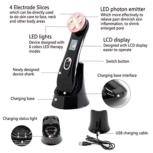 Face Lifting Machine 5 in 1 Skin Tightening Machine EMS Massager for Wrinkle Remover Anti-aging Colors Light Beauty Device