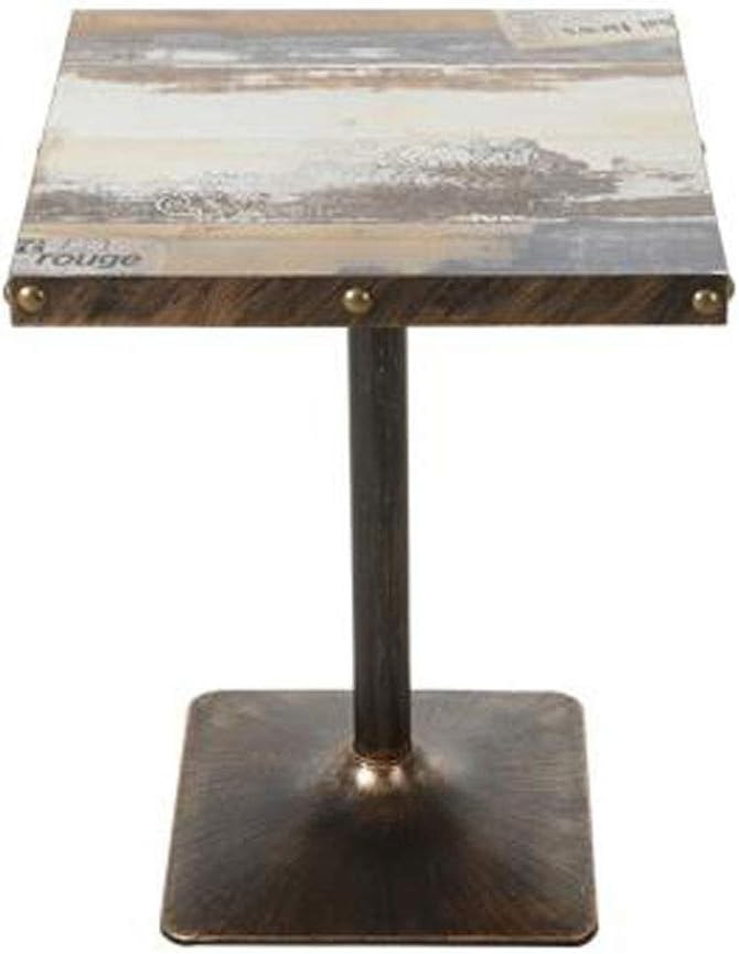 LYN Side Table, Square Vintage Creative Restaurant Cafe Wrought Iron Art Coffee Table Decorated Table (color : B)