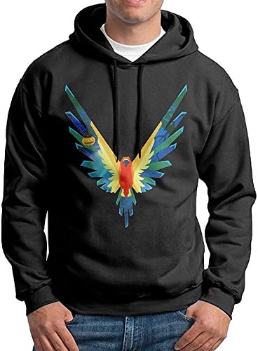 Maverick Logo Men's Belt Sweatshirt Jacket, Logan Paul Parrot Logo Sports Hoodie (M, Black)