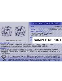 Pendientes con pasador, de diamante redondo y oro blanco de 14 quilates, con certificado IGI. Peso total en quilates 1 3.