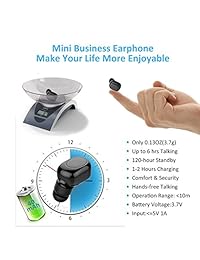 Auriculares inalámbricos Bluetooth intrauditivos invisibles con micrófono de 6 horas de tiempo de juego, carga USB, auriculares deportivos para smartphone y otros dispositivos