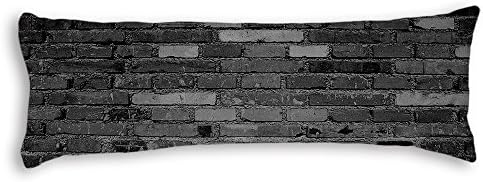 AILOVYO Retro Black Brick Style Pattern Silky Soft Satin Pregnancy Body Pillow Cover Pillowcase, 20" x 54"