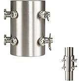 Minislak Indoor Outdoor Ceiling Fan Downrod Coupler,1.3'' Diameter and 2'' Height with Safety Clip,Brushed Nickel downrod for