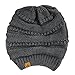 Wrapables Winter Warm Knitted Infinity Scarf and Beanie Hat Set, Charcoal Grey