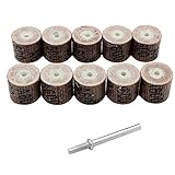 AUTOTOOLHOME 10pc 600# Grit Flap Wheel Sander Disc Replacement Mandrel for Dremel Rotary Tool