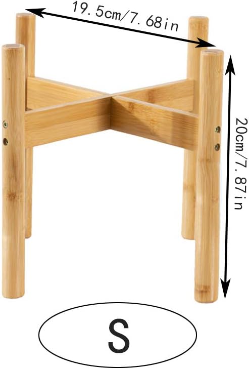 QUMENEY 1Pc Mid Century Modern Indoor Plant Stand Wood Flower Pot Holder for Home Office Garden Patio Lawn Yard Restaurant Cafe (Small) - Image 3