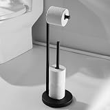 YUET Freestanding Toilet Paper Holder Steel 5 Roll Storage Black view 7