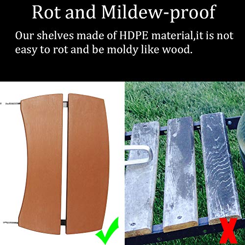 Dracarys Big Green Egg Grill HDPE Shelves Big Green Egg Accessories Replacement,Egg Mate Grill Folding Side Shelves Fit for Large (L) Big Green Egg Side Shelves Grill Smoker Accessories,Set of 2-New - Thumbnail 3