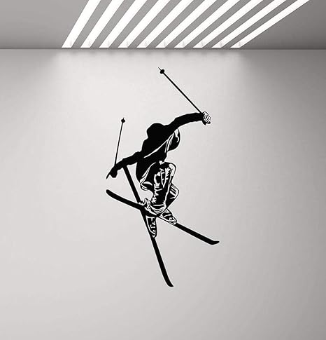 Amazon Hxcok スキー壁デカールスキーヤーポスタージム壁画冬ゲームスキービニールウォールステッカーフィットネスエクストリームスポーツ少年男洞窟の装飾30 57センチ ウォールステッカー オンライン通販