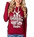 Womens Holiday Shirt,Have Yourself Merry Little Christmas Print Hoodies L Red