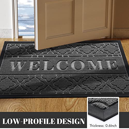 Yimobra Mats Outdoor, Heavy Duty Durable Front Door Mat for Home Entrance, Garage and