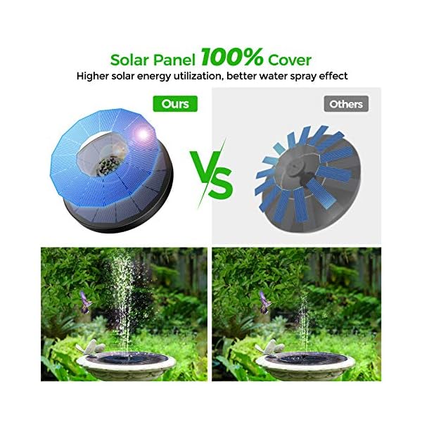OKMEE-GD087B-Solar-Water-Fountain-4-in-1-Nozzle-22W-Pump-with-4-Styles-for-Bird-Bath-Pond-Pool-Fish-Tank-Aquarium-and-Garden-Black-standard OMORC Solar Fountain Upgraded 4-in-1 Nozzle, 2.2W Solar Powered Fountain Pump with 4 Water Styles, Solar Bird Bath…