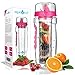 AquaFrut Large 32oz Fruit Infuser Water Bottle (Pink) primary