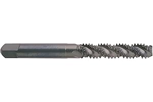 YG-1 C2 Series Vanadium Alloy HSS Spiral Flute Tap, Steam Oxide, Round Shank with Square End, Bottoming Chamfer, #4-40 Thread Size, H2 Tolerance