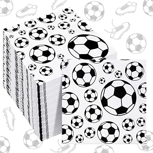 سعر 100 Pack Soccer Napkins Paper Soccer Design Napkins for Baby Shower