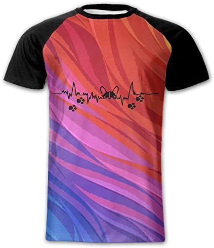 UTzt Shirt Papillon Dog Heartbeat Adult Soft Short Sleeve 3D Digital Printed T-Shirt Tees