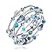 Crystal Wrap Bangle Bracelets for Women - Fashion Boho Strand Bracelet Made with Swarovski Crystals, Bead Bracelets for Girls, Best Friend Best Gifts for Valentine's Day, Birthday, Mother's Day