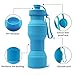 Asrisuk Sports Collapsible Water Bottle 27 oz, Folding BPA Free Silicone Water Bottle 800ml FDA Approved for Traveling, Camping, Hiking, Walking, Running