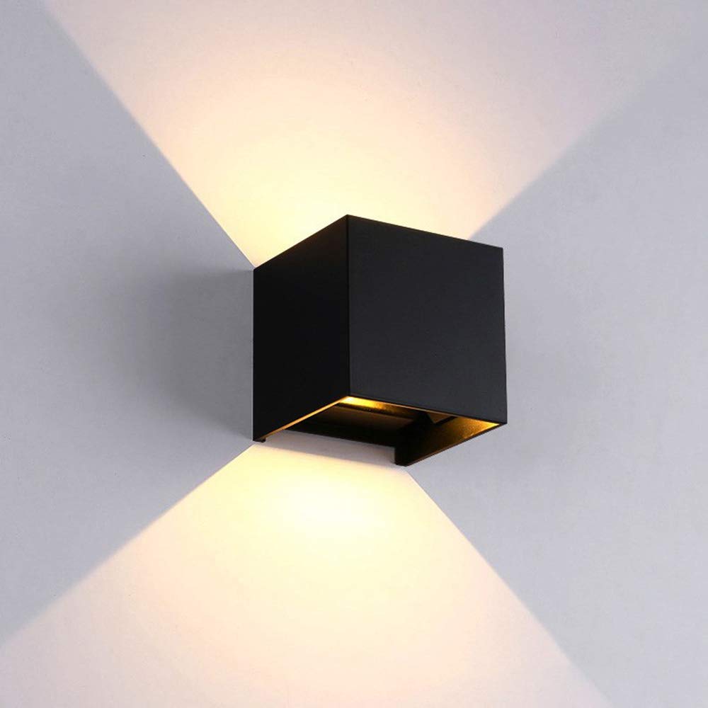 ZHMA Outdoor Wall Lights 12W Up and Down Wall Light 3000K Warm Light Modern LED Outside Lights IP65 Waterproof Wall Light with Adjustable Beam Angle for Side Door, Garden Wall, Stair Wall