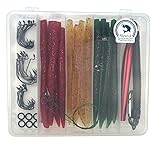 Fishing Lures Kit(108Pcs)-Artificial Soft Plastic Bait Set- Wacky Worms(24pcs 5.52