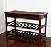 UNICOO - Antique Style Bamboo Shoe Bench Rack with Cushion Upholstered Padded Seat Storage Shelf Bench, 2-Tier Shoe Rack Entryway Shoe Organizer (Antique Brown -76)