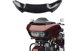 WYNMOTO 4.5" Black Wave Batwing Windshield Windscreen Wind Splitter Compatible for 15-22 Harley Touring FLHT FLHTC FLHX Road Glide Electra Glide Ultra Limited 2015-2022