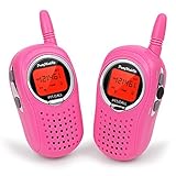 Walkie Talkies for Kids, 22 Channel FRS/GMRS Walkie Talkie 2 Way Radio 3 Miles UHF Walkie Talkies (1 Pair) Pink