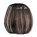 Smilco Mini Ultra Thin Fake Hair Bangs Extensions Clip In Bangs Fringe Front hair extensions (Natural Brown)