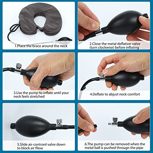 Cervical Neck Traction Device for Neck Pain Relief,Neck Support Neck Traction and Neck Pain Relief, Neck Care Equipment(Grey)