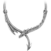 Alchemy of England Silver Pewter Twisted Snake Dragons Lure Necklace