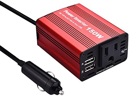 Cooolbuy 150W Car Power Inverter DC 12V to 110V AC Converter with Dual USB Charger