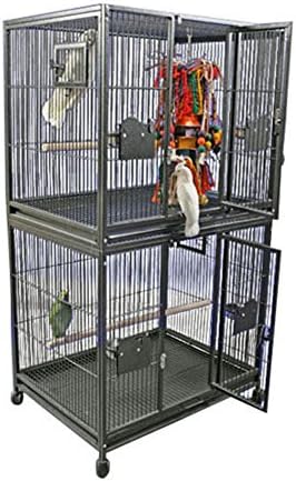 A&E Cage Co. Double Stack Breeder Cage, 40"X30", Platinum