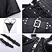 Kiwi-rata Women's Faux Leather Buckles Steampunk Underbust Corset (M, open bust Black)
