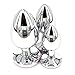 Eastern Delights 3 pcs Steel Attractive Butt Plug Anal BDSM Jewelry, 3 Size Same Color
