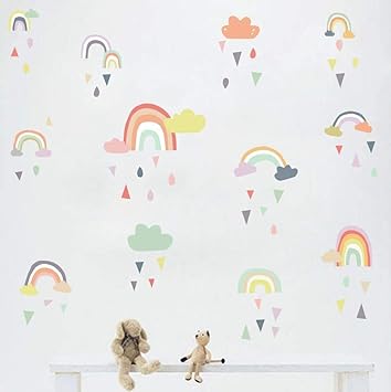 Kairne Regenbogen Wandtattoo Kinder Suss Bunter Wandsticker Wolken Wandaufkleber Pastell Farben Baby Tapete Sticker Aufkleber Fur Wand Und Tapete Wohnzimmer Schlafzimmer Kinderzimmer Babyzimmer Amazon De Baumarkt