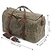 S-ZONE Travel Tote Duffel Weekender Bag Waxed Canvas Leather Carryon Luggage