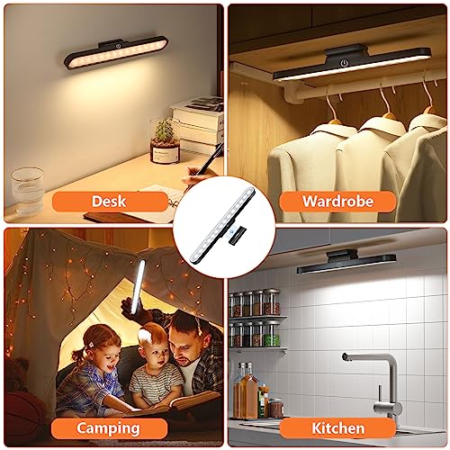 Wireless Desk Lamp 2500 mAh LED Under Cabinet Light Magnetic LED Touch Control Dimmable Night Light Desk Light USB Rechargeable for Under Cabinet, Kitchen, Reading, Working