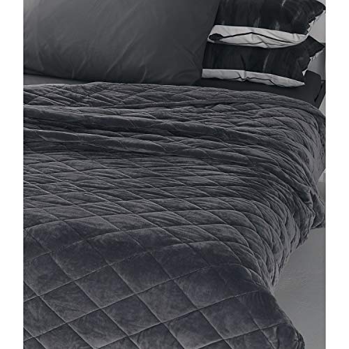 RelaxBlanket Premium Weighted Heavy Blanket Deluxe Set | 60''x80'', 30lb | W/Luxurious Removable Minky Quilted Cover | Dark Grey-Diamond