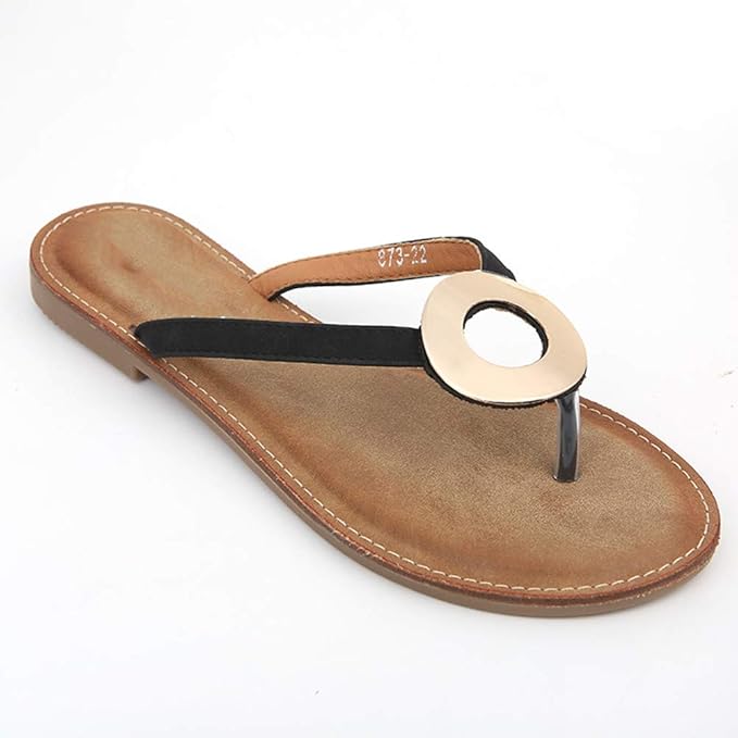 AWSAYS 2019 Flip-Flops Sommer Strand Einfache RöMische Mode Damenschuhe Ring Rutschfest Damenschuhe