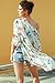 Bluetime Women's 3/4 Sleeve Floral High Low Chiffon Kimono Cardigan Blouse (XXL, White)