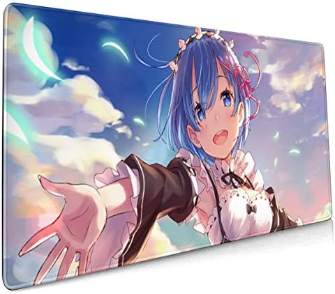 Re ゼロから始める異世界生活 レム アニメ 漫画 ゲーム マウスパッド キーボードパッド 滑り止め 90x40 Cm 超大型 ゲーミングマウスパッド デスクマウスパッド レーザー光学式マウス対応