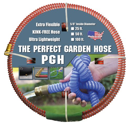 Tuff-Guard The Perfect Garden Hose, Kink Proof Garden Hose Assembly, Red, 5/8" Male x Female GHT Connection, 5/8" ID, 50 Foot Length - 001-0101-0600
