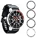 MASCARRY Bezel Ring for Galaxy Watch 46mm / Galaxy Gear S3 Frontier & Classic, Aluminium Bezel Loop Adhesive Cover Anti Scratch Protection for Galaxy Watch Accessory（Black & Red）