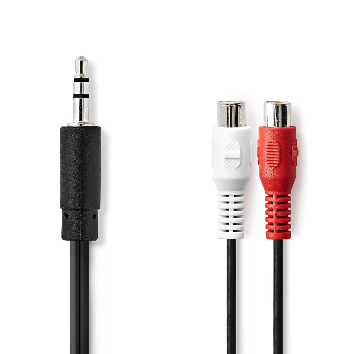 Nedis Stereo Audio Adapter Cable, 3.5mm Male to 2x RCA Female, Nickel Plated, 0.20m
