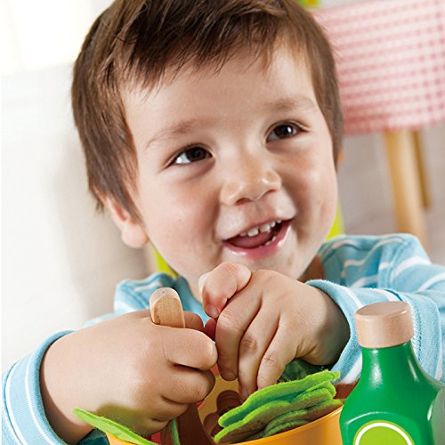 Hape Garden Salad Kitchen Playset , Award-Winning Wooden Pretend Play Food Set for Kids, Salad Ingredients and… – Bild 6